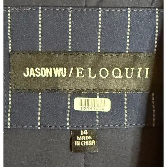 Jason Wu Eloquii Navy Pinstripe Blazer 14 - Picture 9 of 9